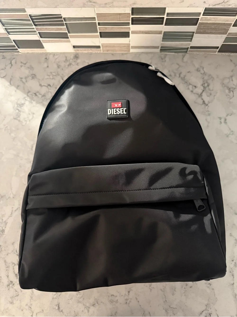 Diesel Black Nylon Backpack | Unisex Logo Backpack